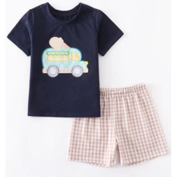 Honeydew USA Matching Sets New Ice Cream Truck Applique Checkered